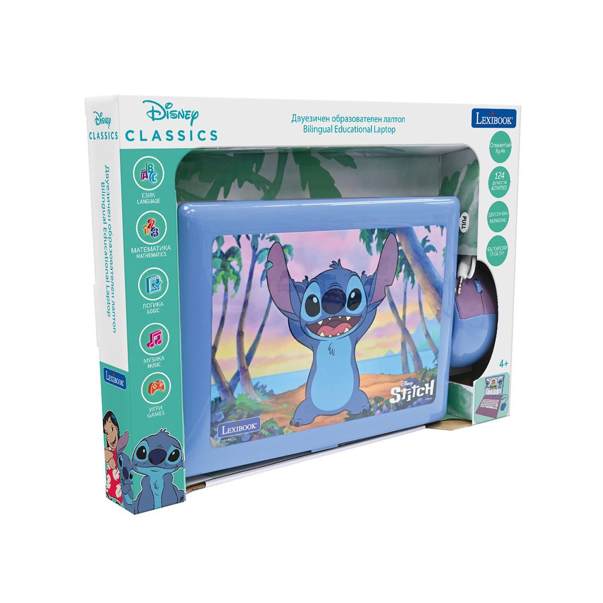 Образователен двуезичен и говорещ лаптоп Стич Lexibook 560010
